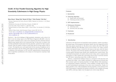 CLUE: A Fast Parallel Clustering Algorithm for High Granularity ...