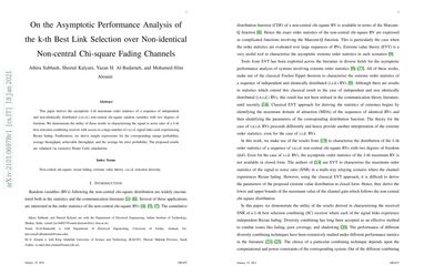 On the Asymptotic Performance Analysis of the k-th Best Link ...