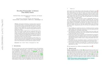 Decoding Demographic un-fairness from Indian Names  Papers With Code