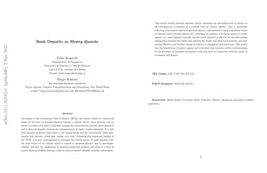 Bank Deposits as {\em Money Quanta} | Papers With Code