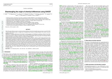 Disentangling the origin of chemical differences using GHOST | Papers ...